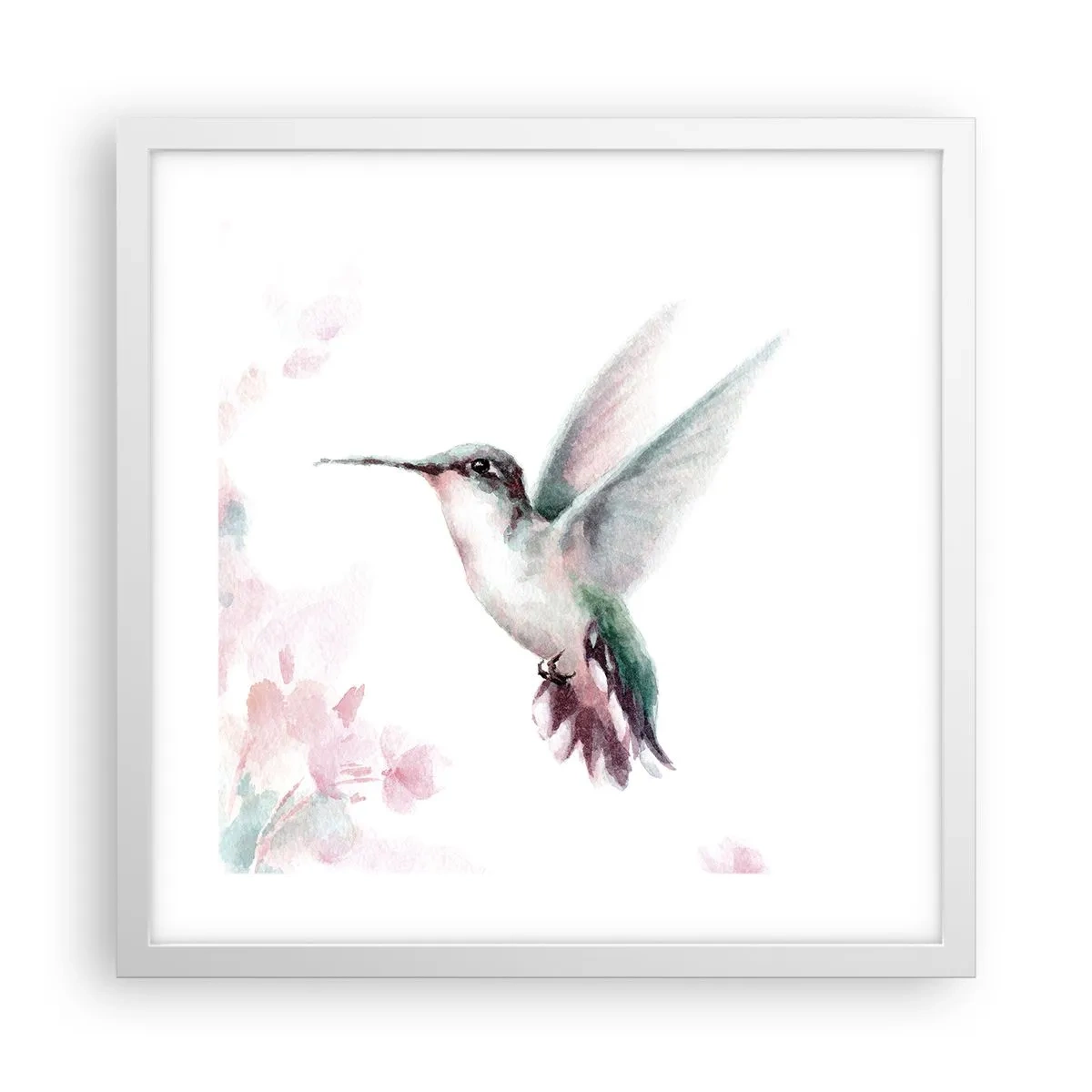 Poster in een witte lijst - Vastgehouden tijdens fladderen - 40x40 cm