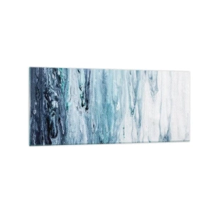Schilderen op glas - Blauwe ijspegels - 120x50 cm
