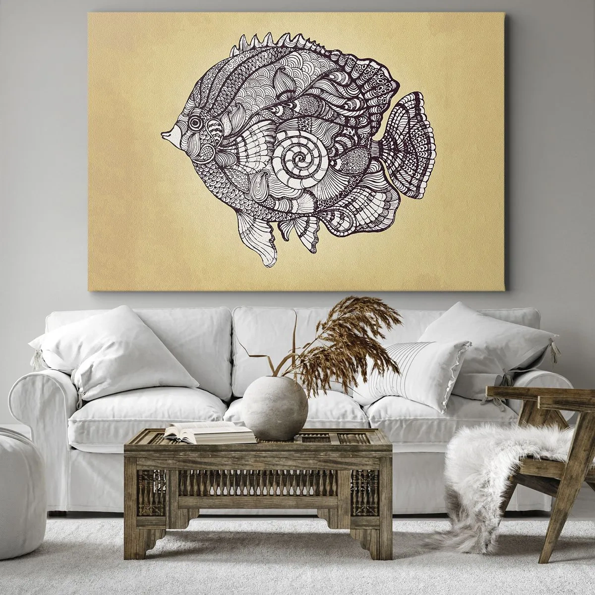 Schilderen op canvas - Uit een oceaan van ornamenten - 120x80 cm