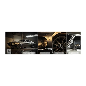 Fotobehang Monster Zelfklevend Deluxe Sticker - Terug naar het verleden - Sportwagen, Retro, Klassiek - 100x30 cm