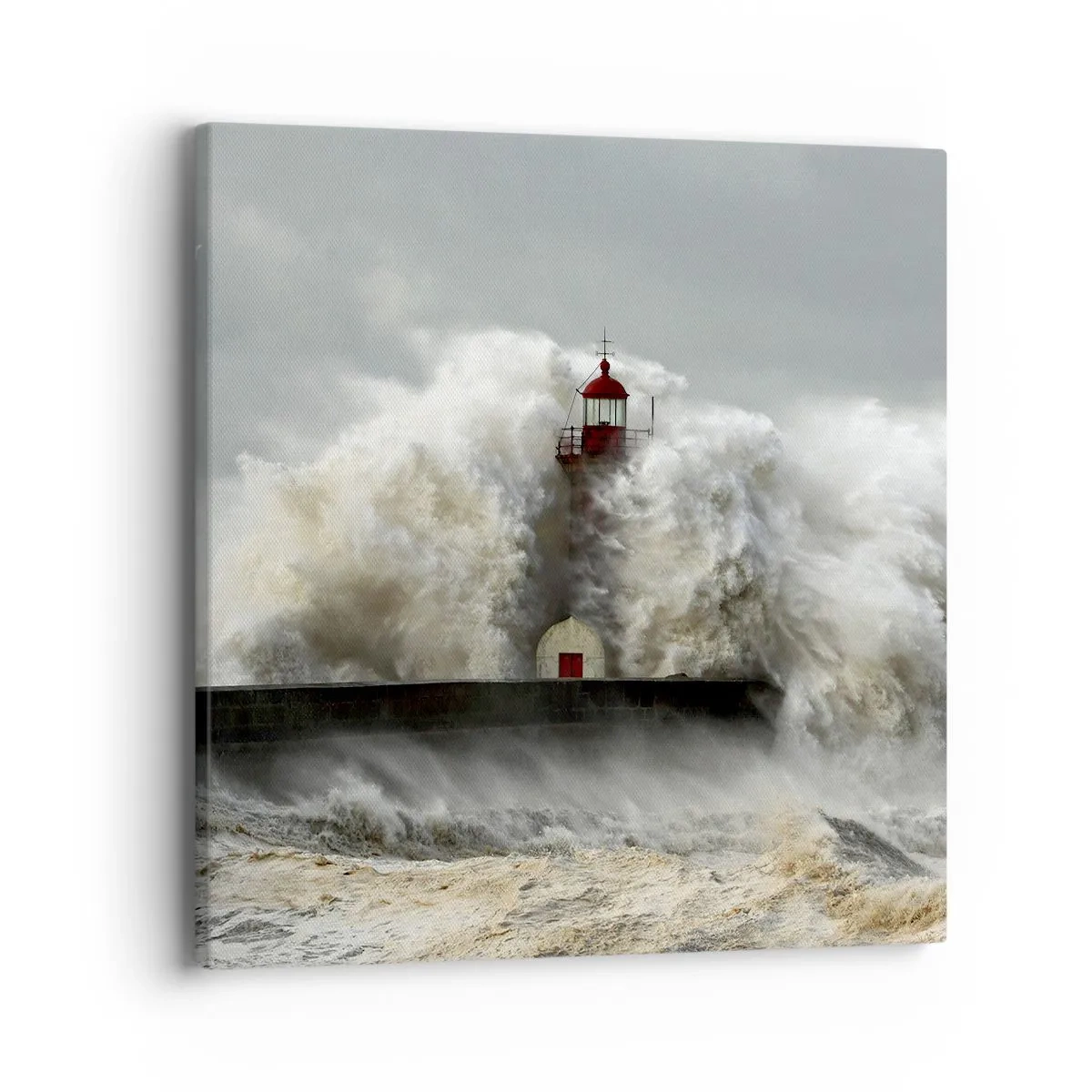 Schilderen op canvas - De woede van de oceaan - 40x40 cm