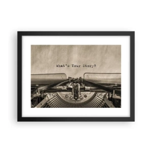 Poster in een zwarte lijst - Vertel het mee - 40x30 cm