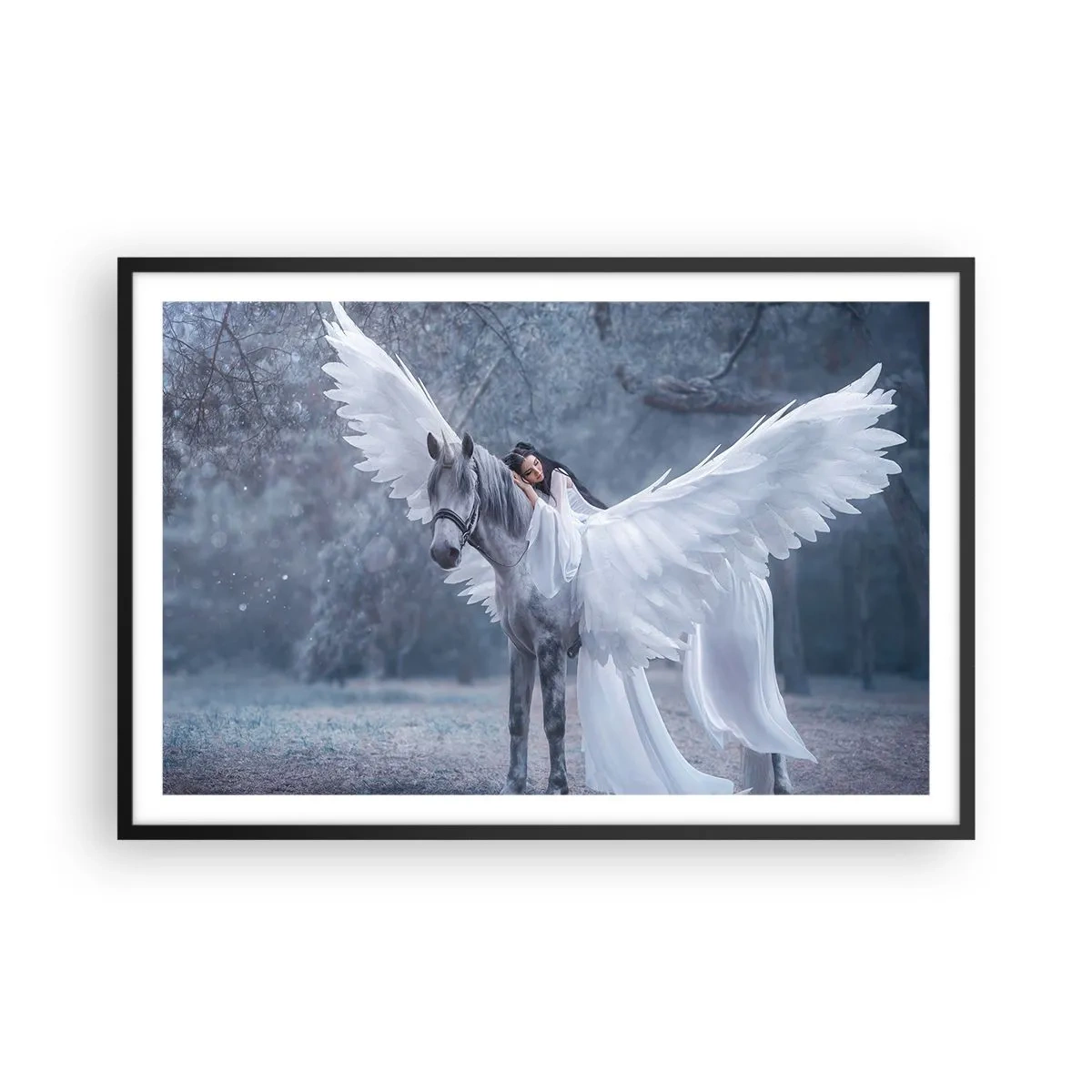 Poster in een zwarte lijst - Een geïnspireerd moment - 91x61 cm