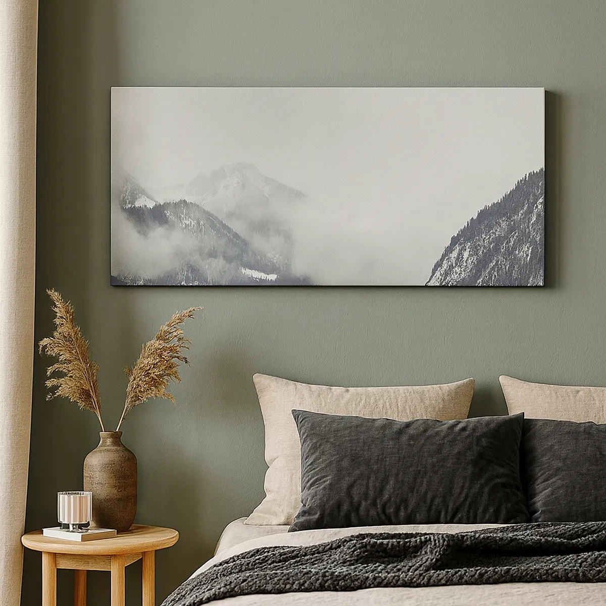 Schilderen op canvas - Mistige vallei - 30x30 cm