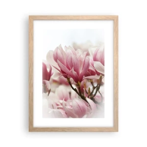 Een poster in een licht eiken lijst - Lente bloemen - 30x40 cm