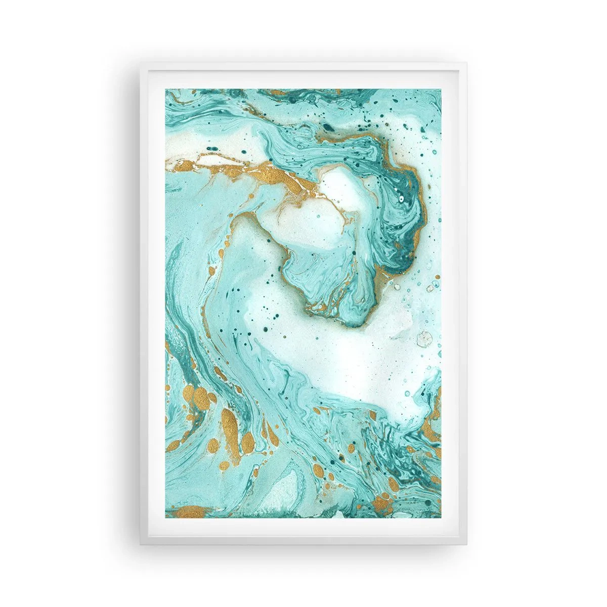 Poster in een witte lijst - Onder de grote golf van het Edo-tijdperk - 61x91 cm