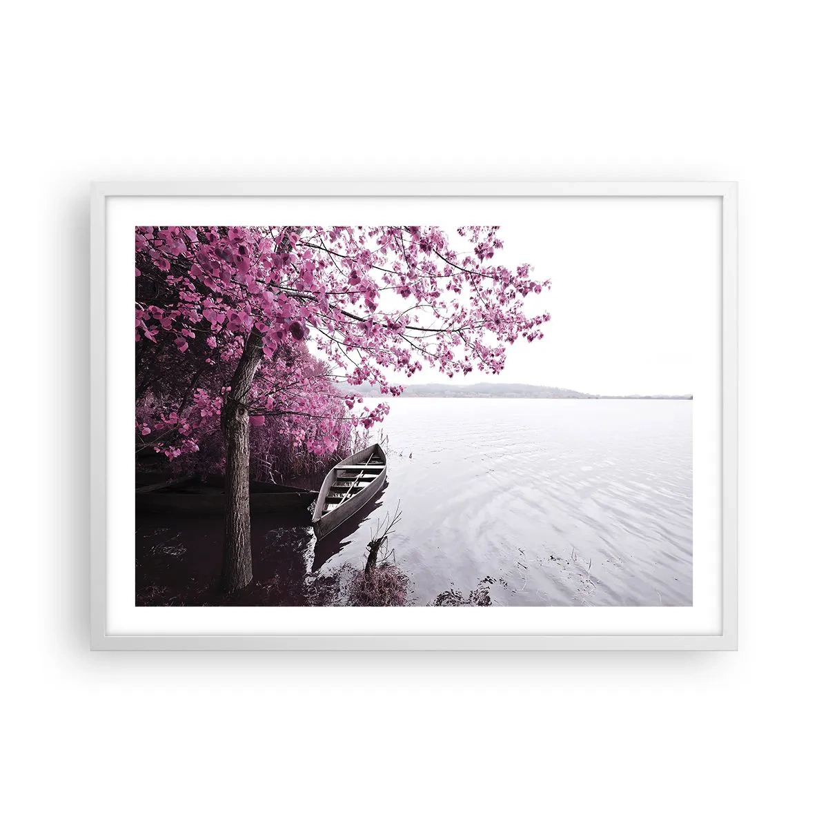 Poster in een witte lijst - In roze stilte - 70x50 cm