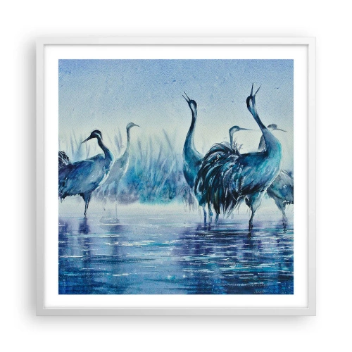 Poster in een witte lijst - Ochtendvergadering - 60x60 cm
