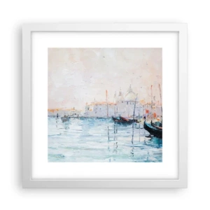 Poster in een witte lijst - Achter het water, achter de mist - 30x30 cm