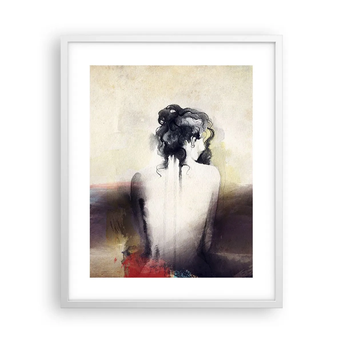 Poster in een witte lijst - Vloeiende lijnen, ovale vormen - 40x50 cm
