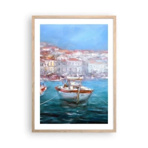 Een poster in een licht eiken lijst - Italiaanse baai - 50x70 cm