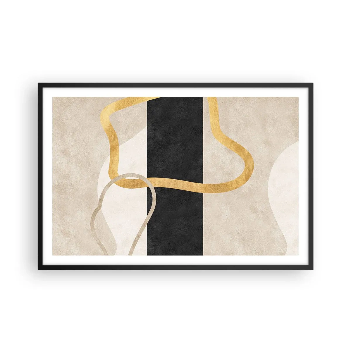 Poster in een zwarte lijst - Verwarde vormen - 91x61 cm