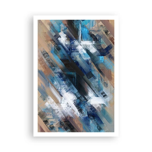 Poster - Op een blauwe diagonaal - 70x100 cm