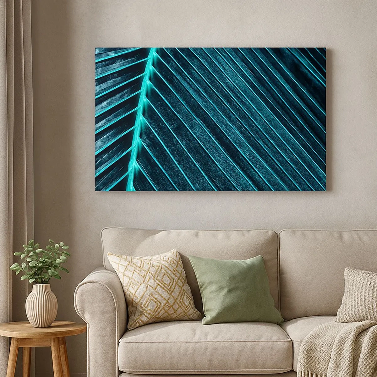 Schilderen op canvas - Groene textuur - 100x40 cm