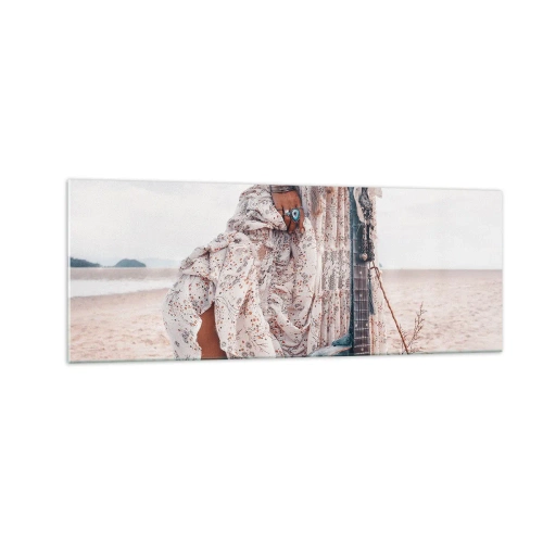 Schilderen op glas - Kinderen bloemen onderweg - 140x50 cm