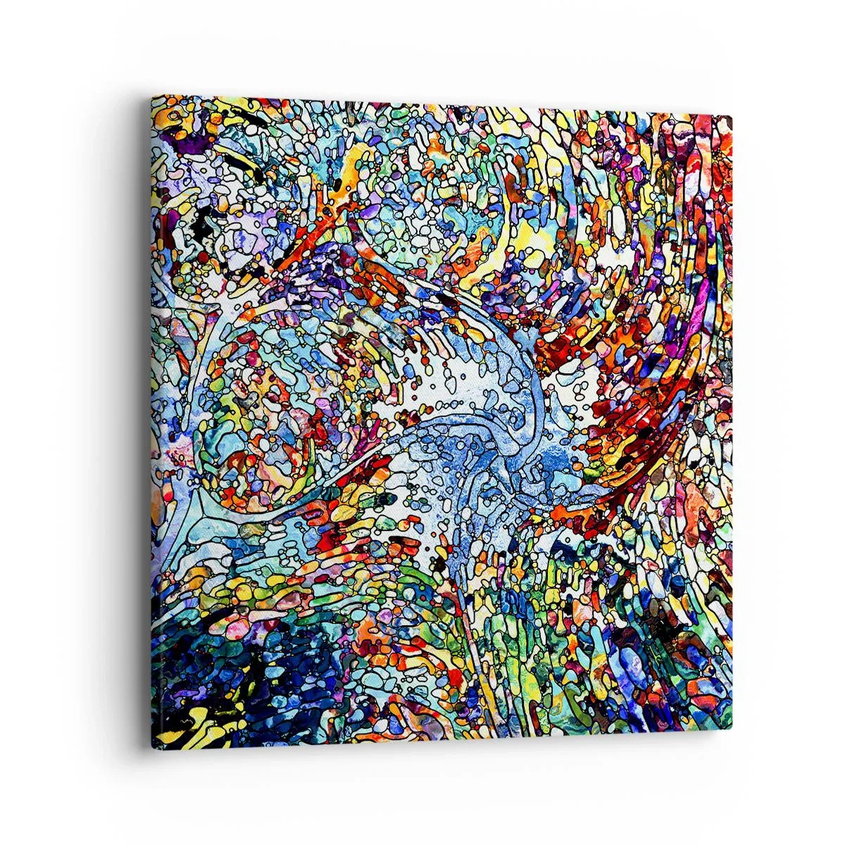 Schilderen op canvas - Glas in lood druppel - 40x40 cm