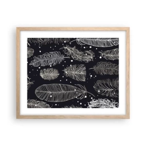 Een poster in een licht eiken lijst - Gevederde kant - 50x40 cm