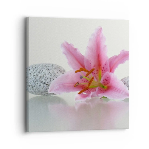 Schilderen op canvas - Een studie in roze, grijs en wit - 30x30 cm