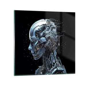 Schilderen op glas - Technologie is een vrouw - 40x40 cm