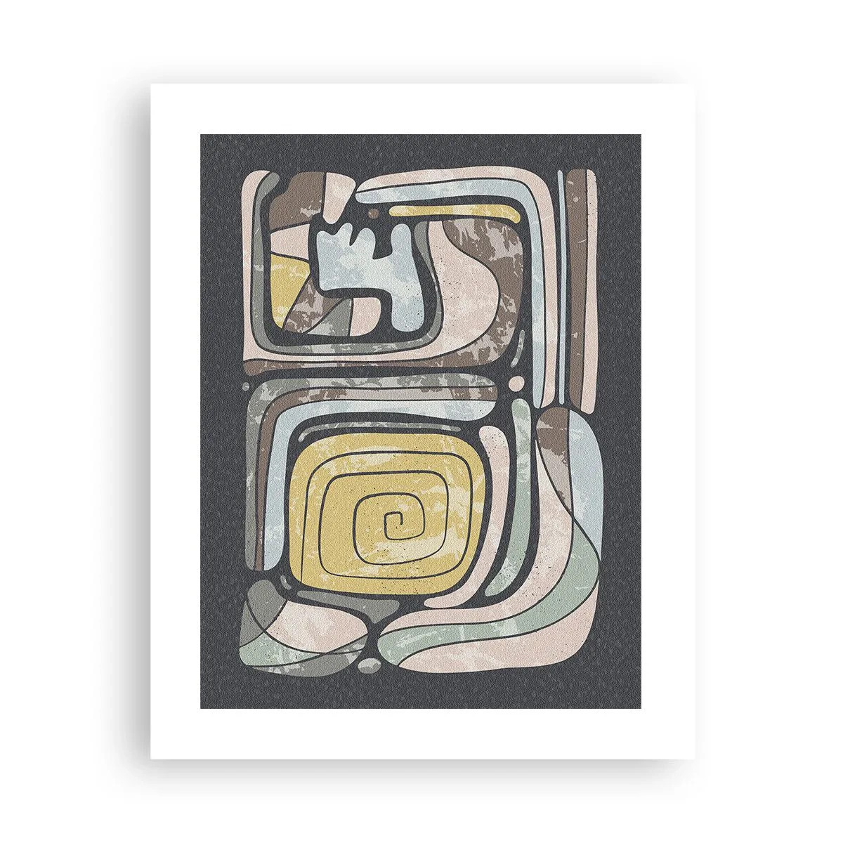 Poster - Abstractie in de precolumbiaanse geest - 40x50 cm
