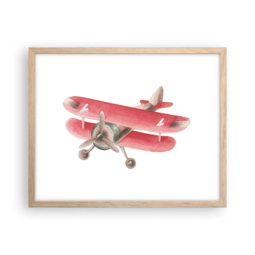Een poster in een licht eiken lijst - Klaar voor hoge vluchten - 50x40 cm