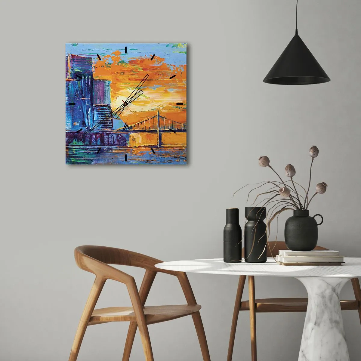 Wandklok - Klok - Cultuur en natuur - 40x40 cm