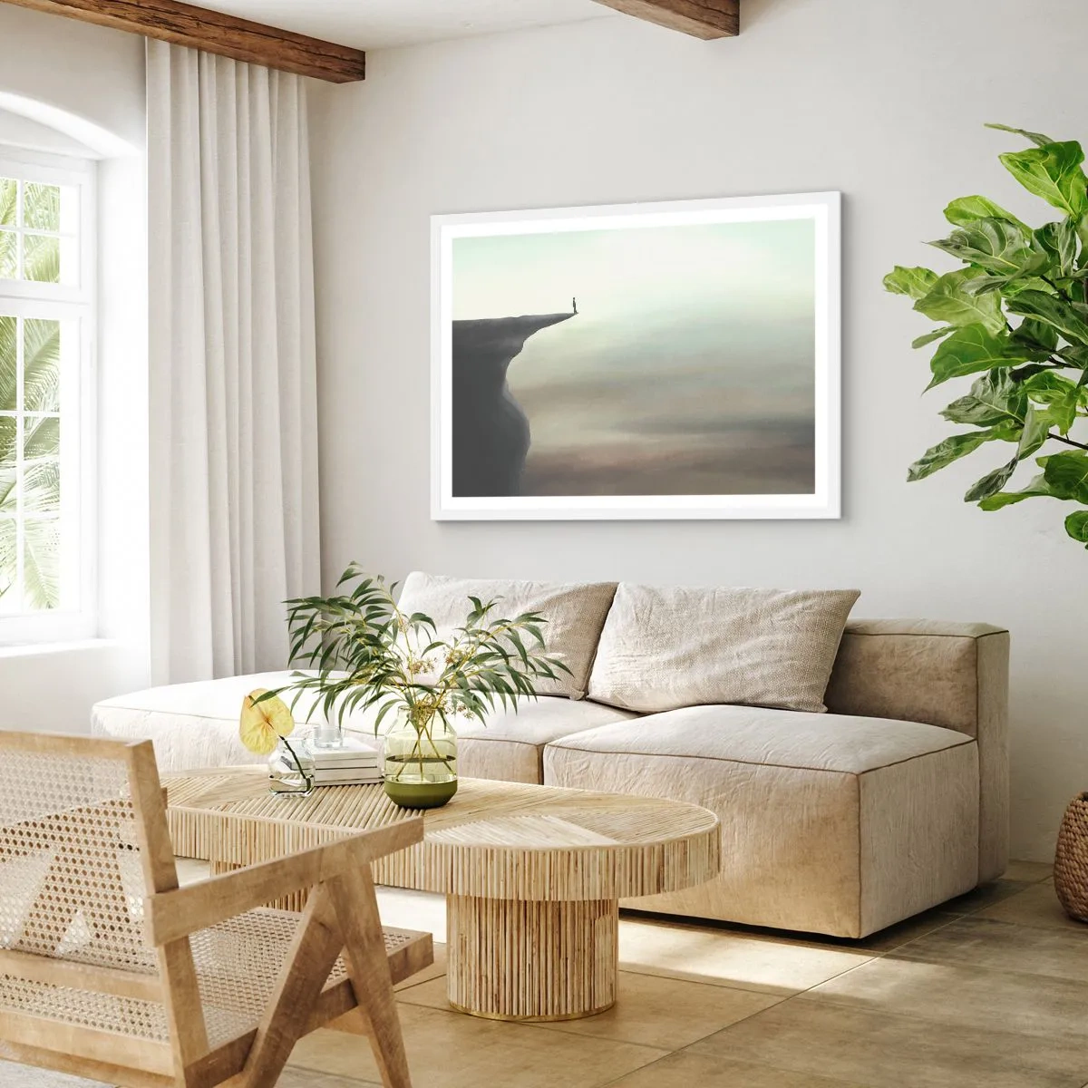 Poster in een witte lijst - Omhoog, natuurlijk! - 70x50 cm