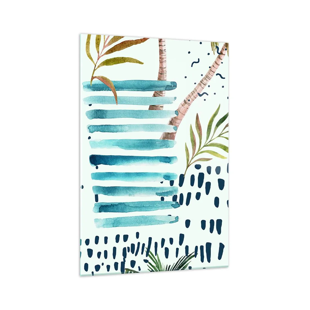 Schilderen op glas - Vakantie onder palmbomen - 70x100 cm