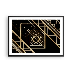 Poster in een zwarte lijst - Gouden geometrie - 70x50 cm
