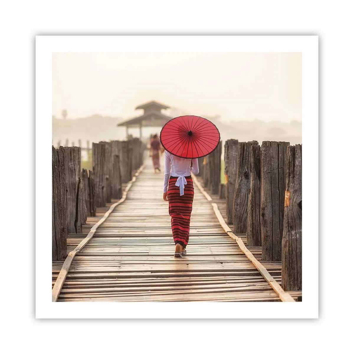 Poster - Op de oude brug - 60x60 cm