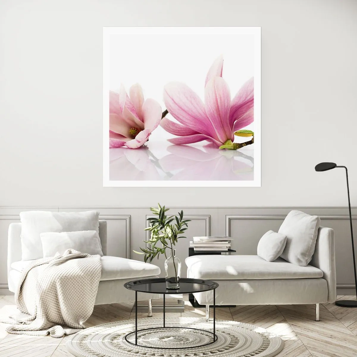 Poster - Delicaat als een lentebriesje - 40x40 cm