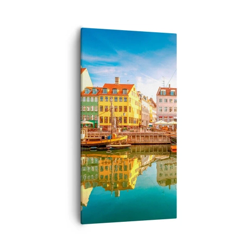 Schilderen op canvas - Over het water zo glad als een spiegel - 55x100 cm