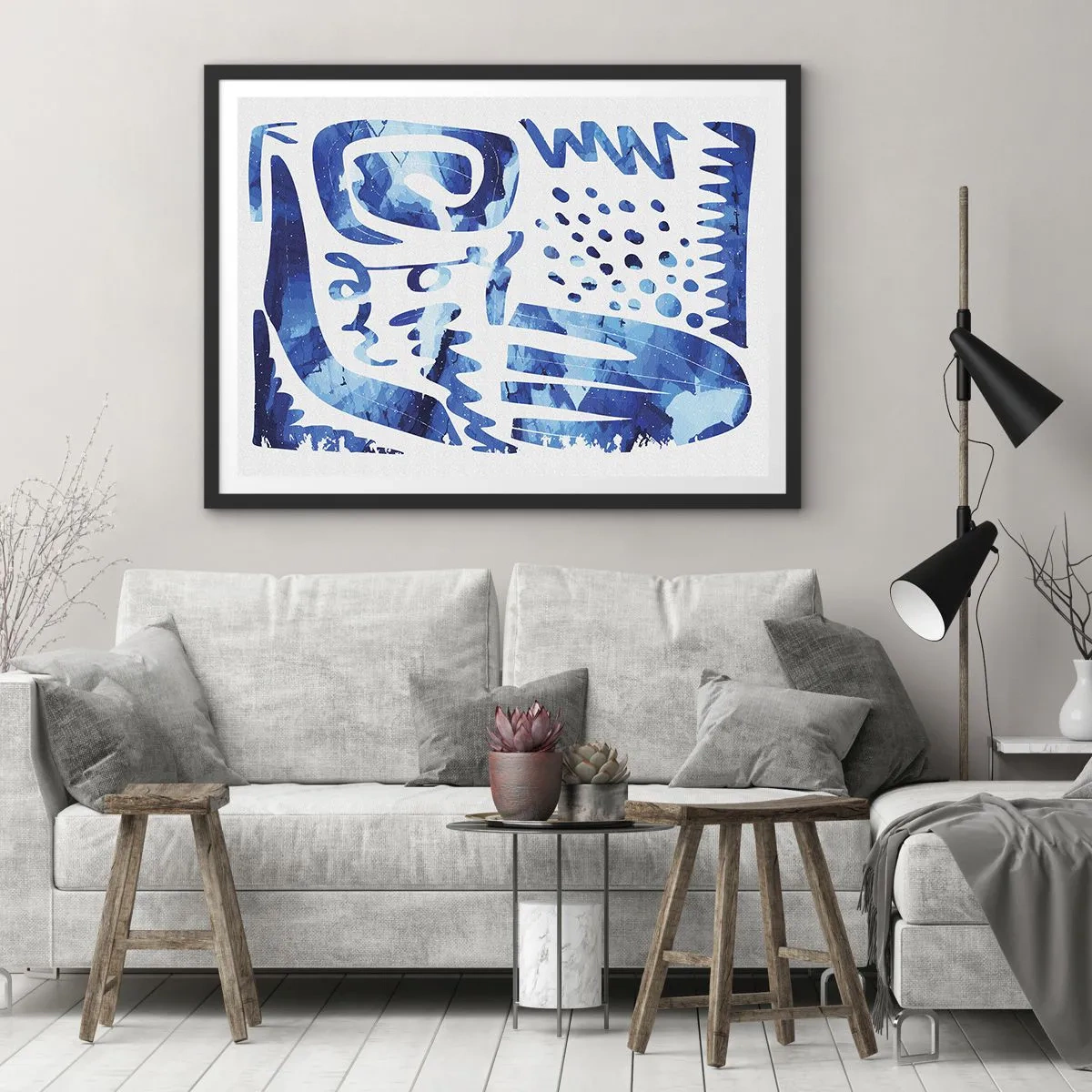 Poster in een zwarte lijst - Terug naar de wortels - 70x50 cm