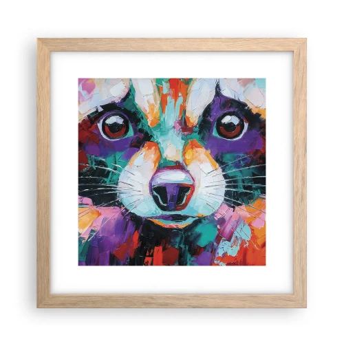 Een poster in een licht eiken lijst - Alleen goede emoties - 30x30 cm