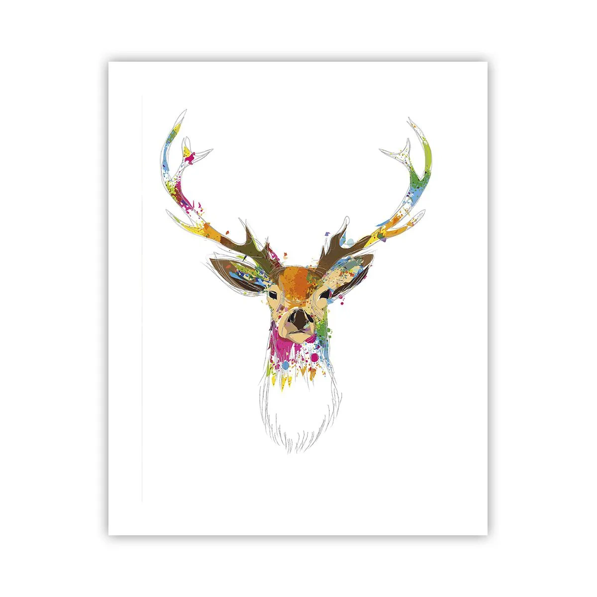 Poster - Een zacht hert badend in kleur - 40x50 cm