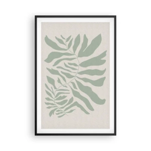 Poster in een zwarte lijst - Smaragdgroene tak - 61x91 cm