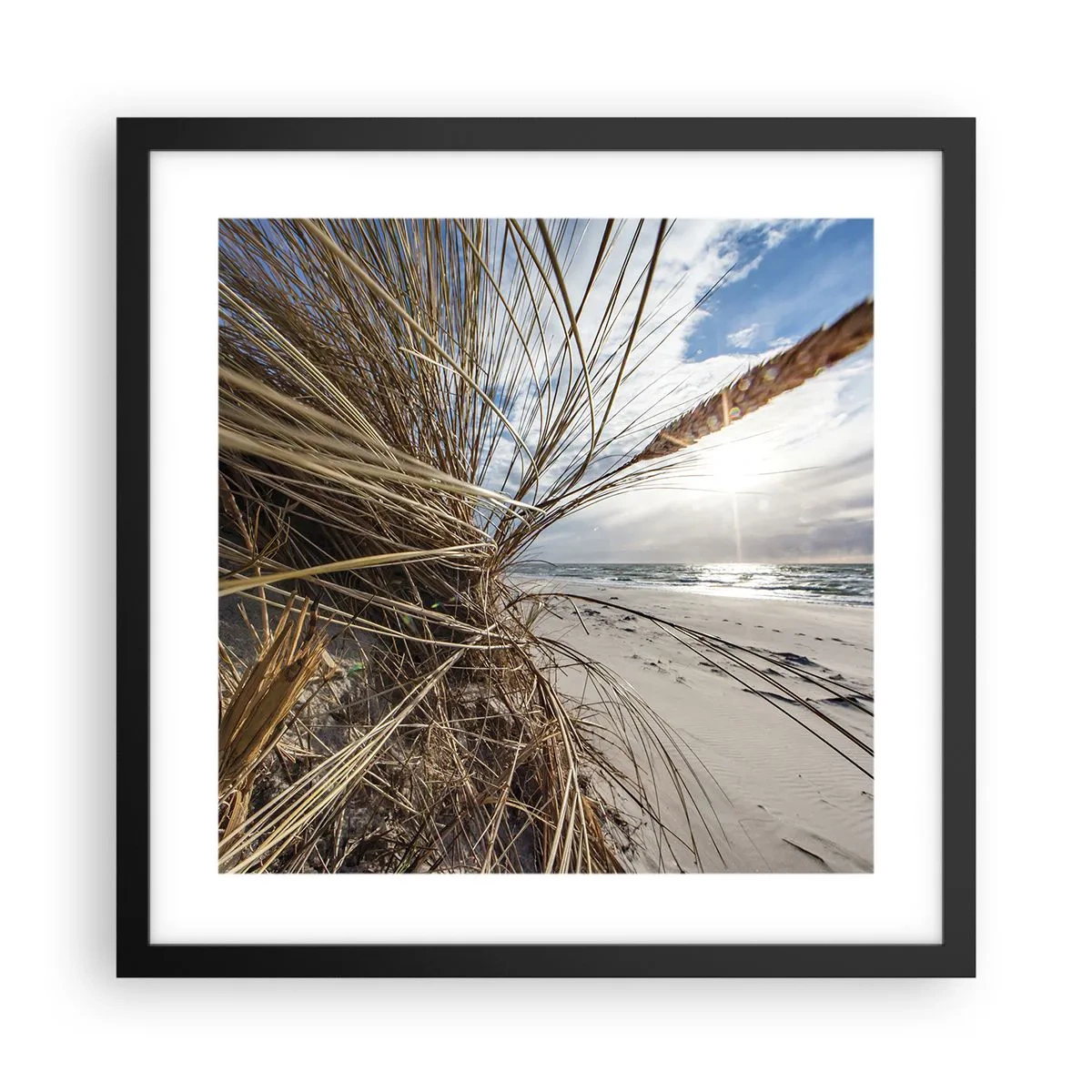 Poster in een zwarte lijst - Een ontmoeting van de elementen - 40x40 cm