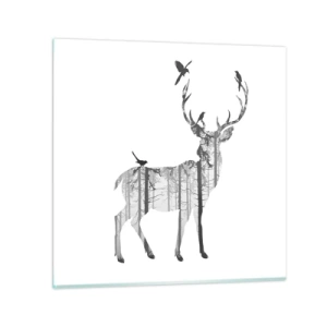 Schilderen op glas - Goede bosgeest - 70x70 cm