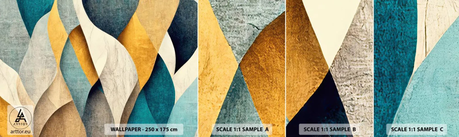 Fotobehang Staaltje Standard Eco - Ritme en beweging - Abstractie, Deel, Versleten - 100x30 cm