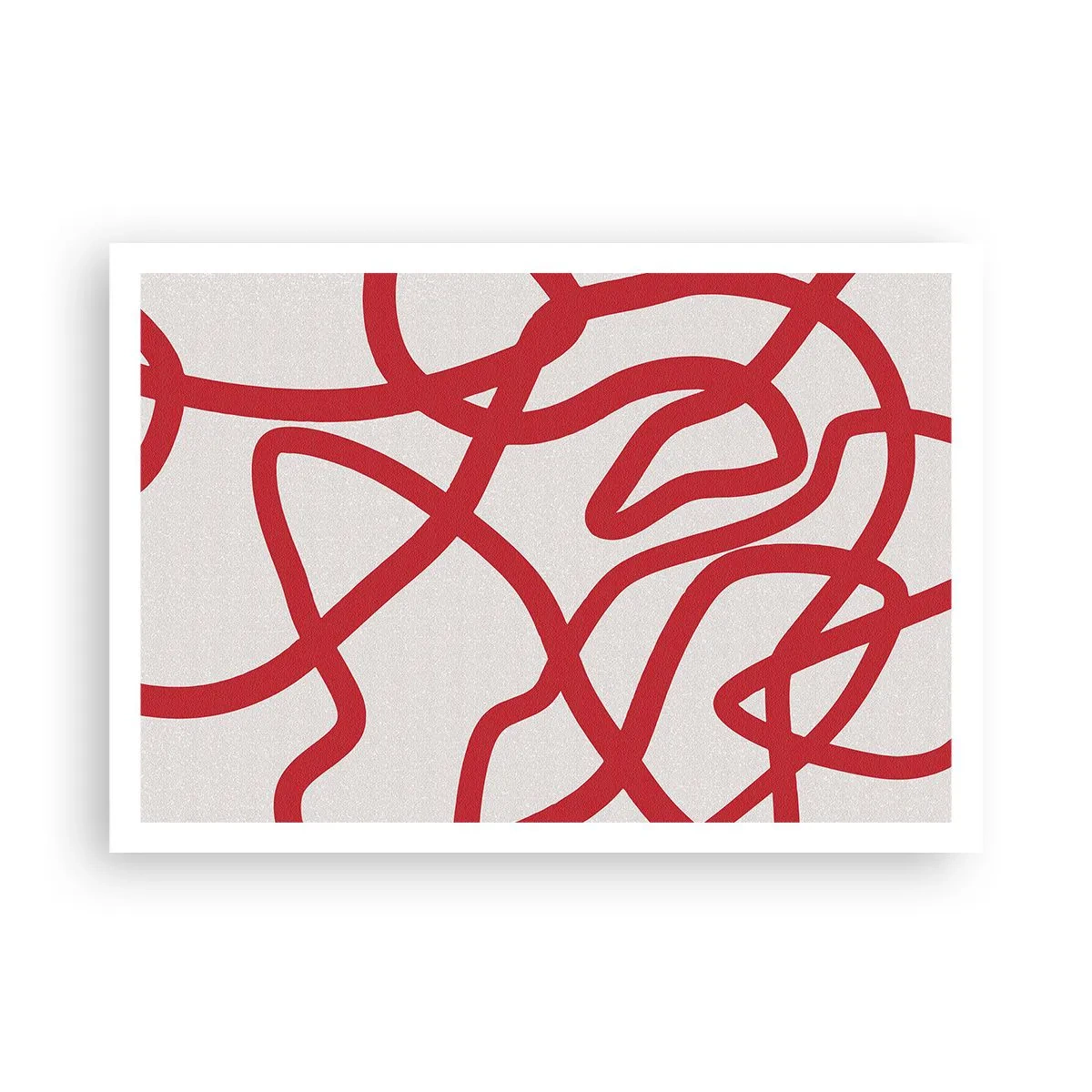 Poster - Rood op wit - 100x70 cm