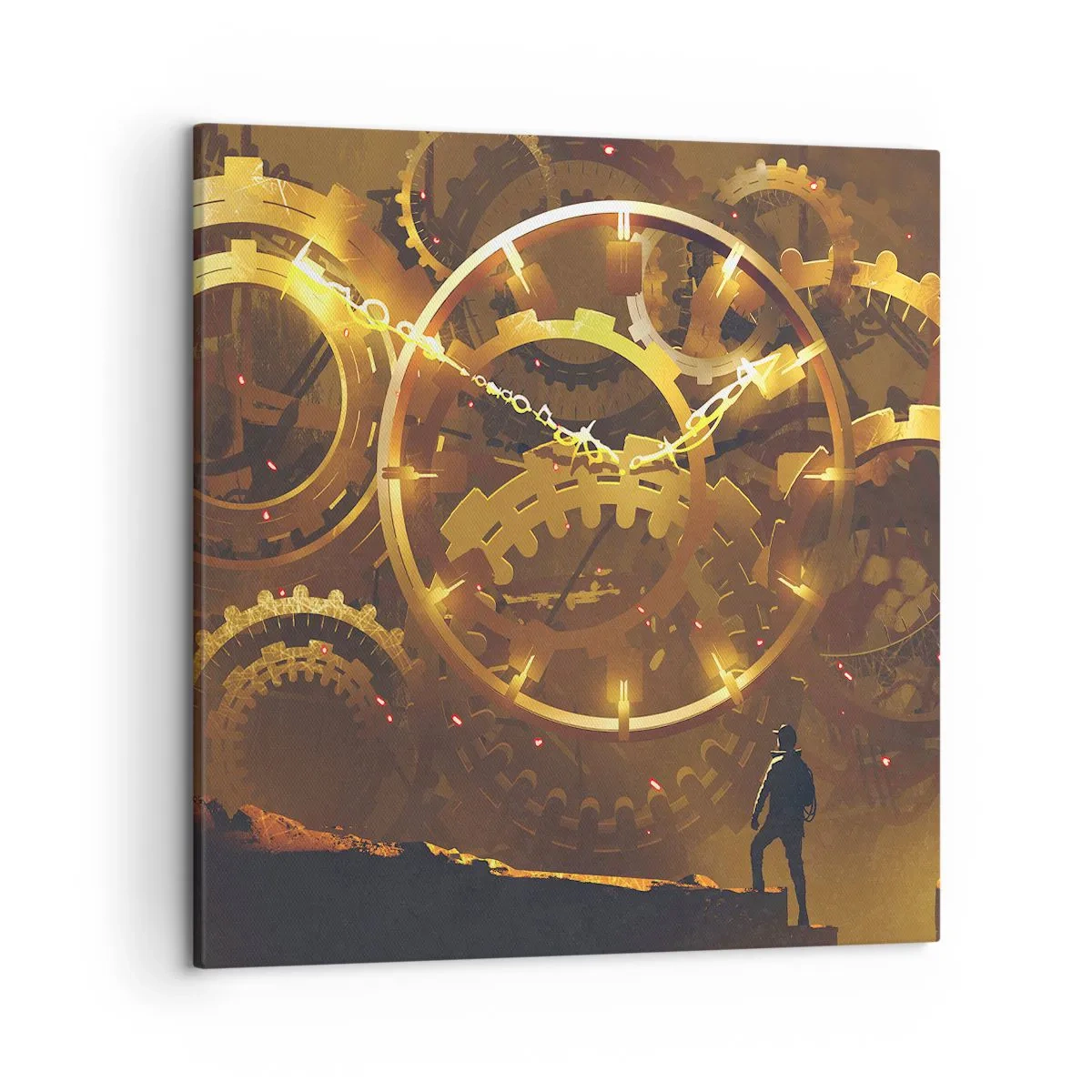 Schilderen op canvas - Aan de bron van de tijd - 50x50 cm