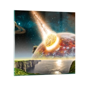 Schilderen op glas - Kosmisch drama - 70x70 cm