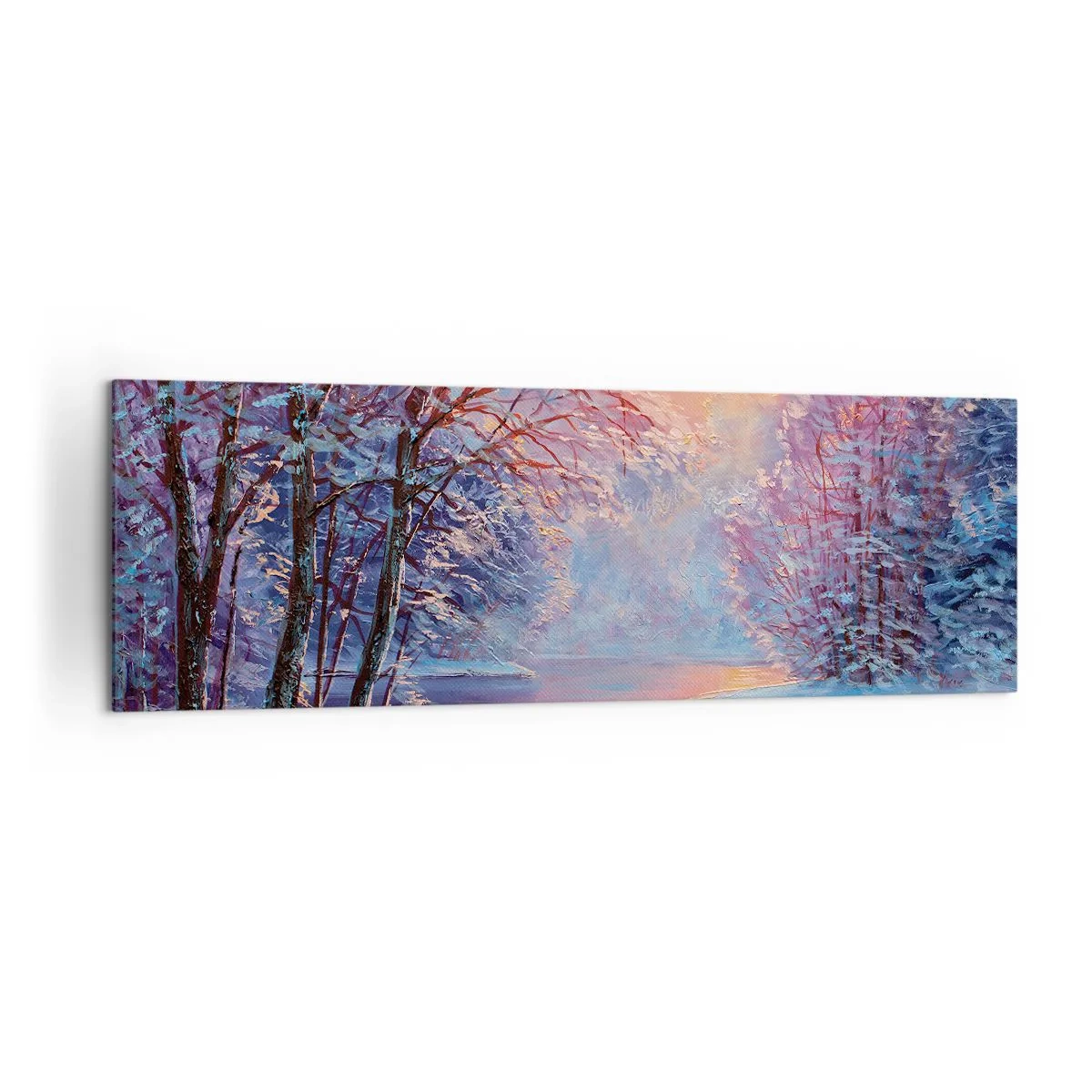 Schilderen op canvas - De kleuren van de winter - 160x50 cm