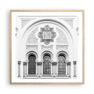 Een poster in een licht eiken lijst - Op de grens van culturen - 60x60 cm