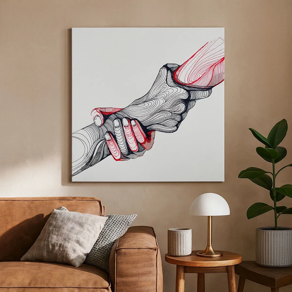 Schilderen op canvas - Je bent in goede handen - 30x30 cm