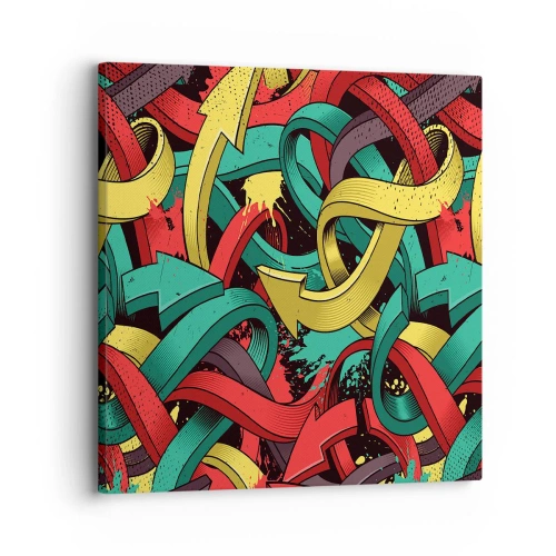 Schilderen op canvas - Welke weg naar het doel? - 30x30 cm