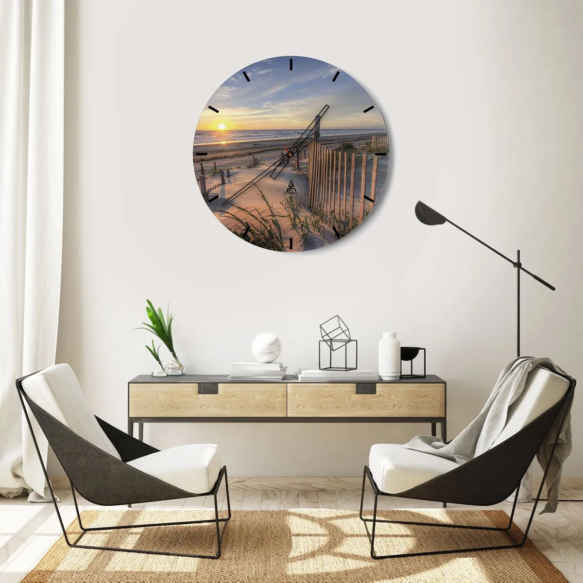 Wandklok - Klok - Glans en schaduw van de wind - 40x40 cm
