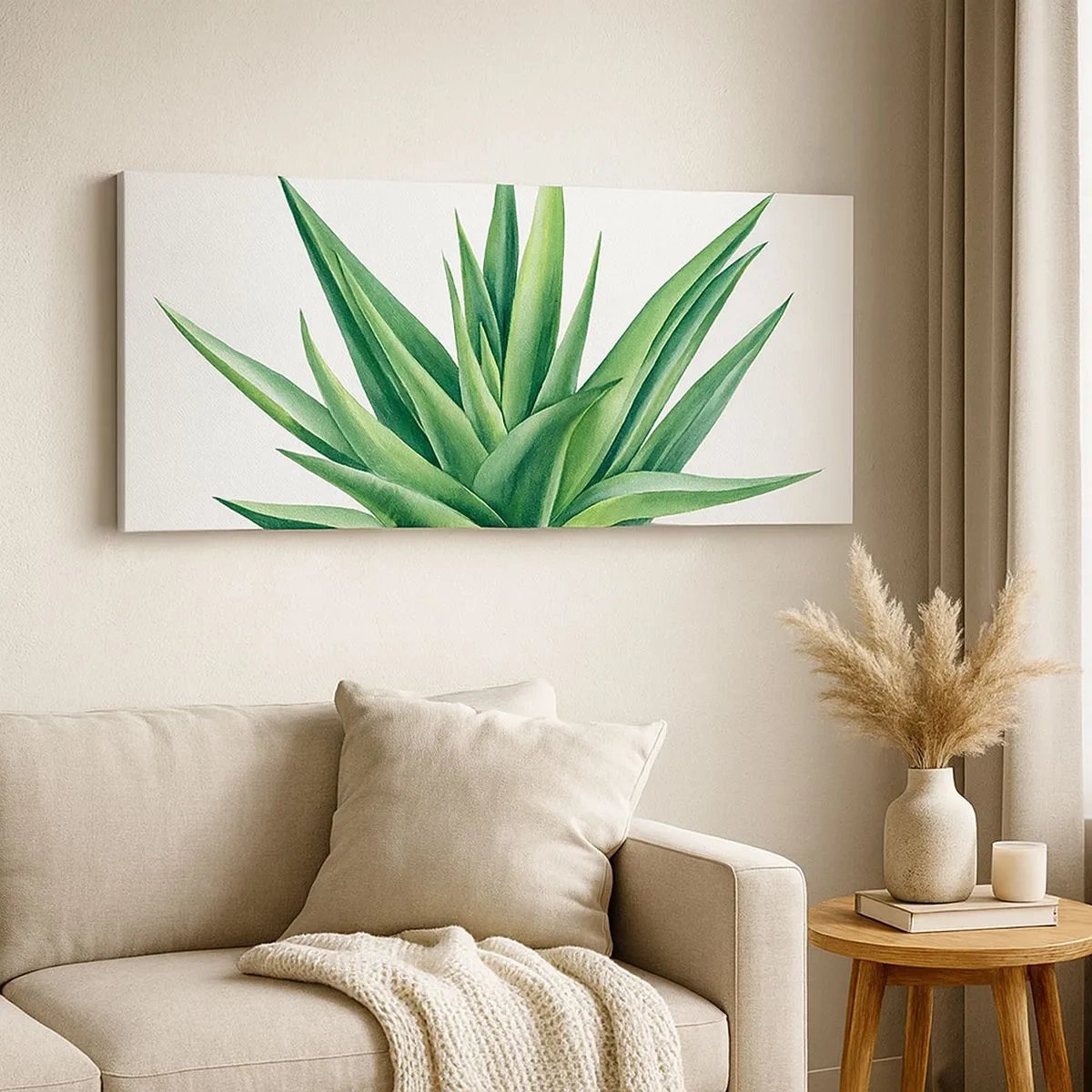 Schilderen op canvas - Groen – kracht – leven - 100x40 cm