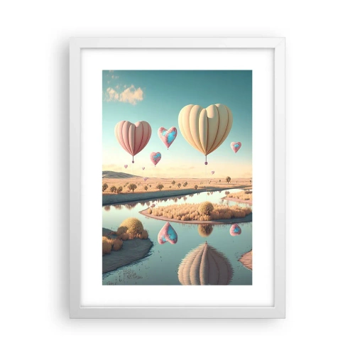 Poster in een witte lijst - Liefde laat je vliegen - 30x40 cm