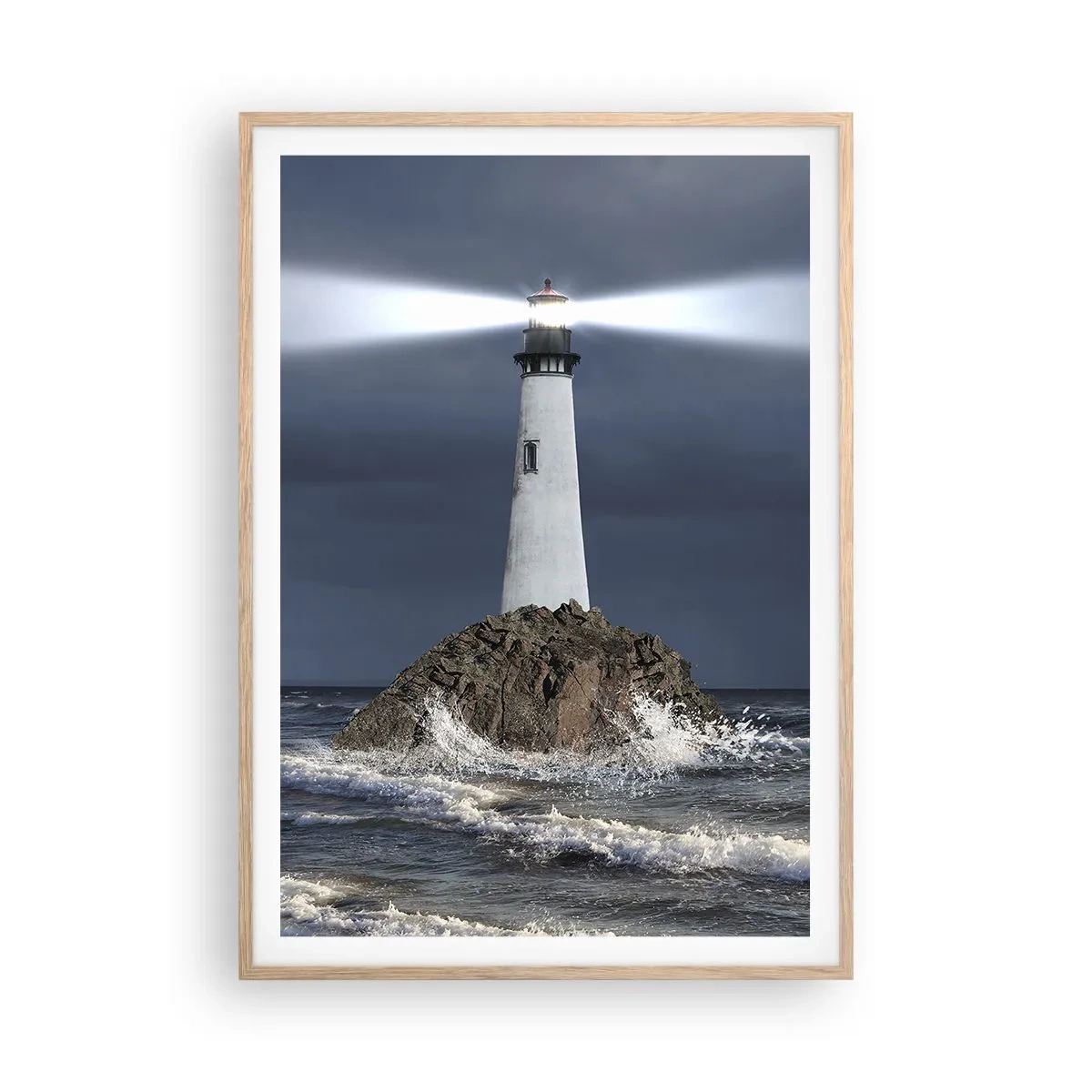 Een poster in een licht eiken lijst - Hier... hier... hier! - 70x100 cm